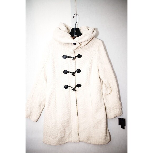 Steve Madden womens Ivory white duffle coat jacket toggle XL - Picture 1 of 9
